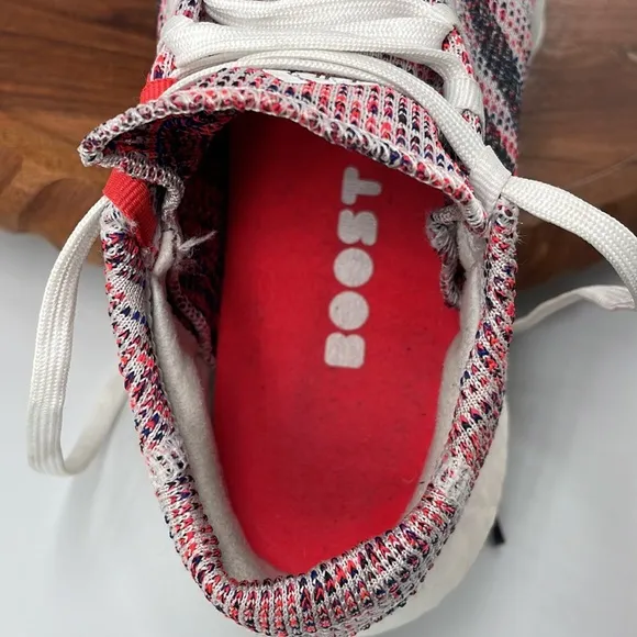 Adidas Pure Boost GO Running Shoes Womens 7 Sneakers Grey Red Purple