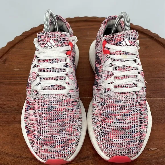 Adidas Pure Boost GO Running Shoes Womens 7 Sneakers Grey Red Purple