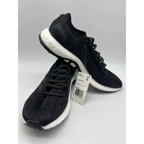 Adidas PureBoost Core Black White Athletic Running Shoes BA8899 Mens Size 8🛒