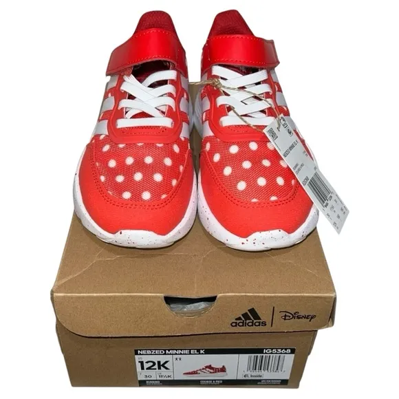 Adidas Shoes Kids Size 12K Red White Disney Nebzed Minnie El K Running