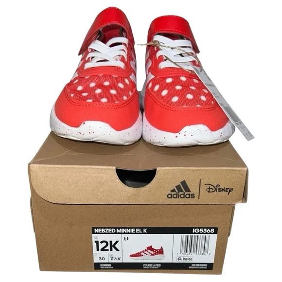 Adidas Shoes Kids Size 12K Red White Disney Nebzed Minnie El K Running