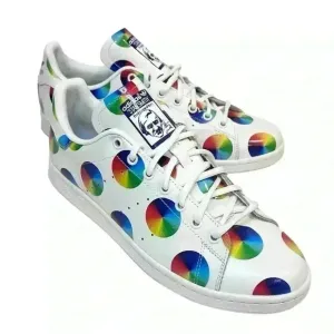 Adidas Stan Smith Color Wheel Art Prism Leather Shoes | Rainbow | SZ 10.5 |Pride