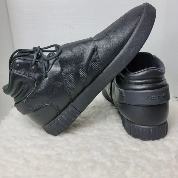 Adidas Tubular Invader Strap Men Size 12 Shoes Black Leather Sneakers BW0871