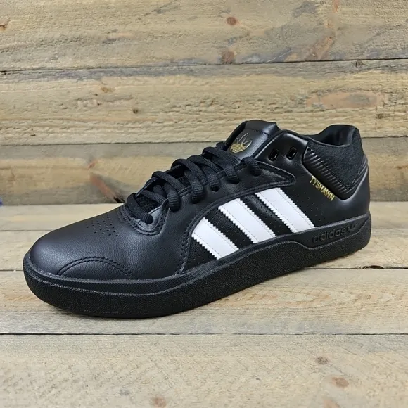 adidas Tyshawn Men's Casual Skate Leather Shoes Core Black White