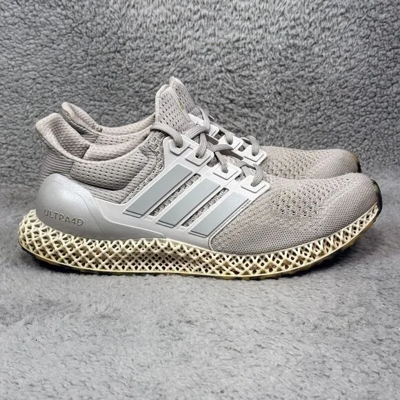 Adidas Ultra 4D Mens Size 10 Running Shoes Sneakers Gray Gold Metallic IG2260
