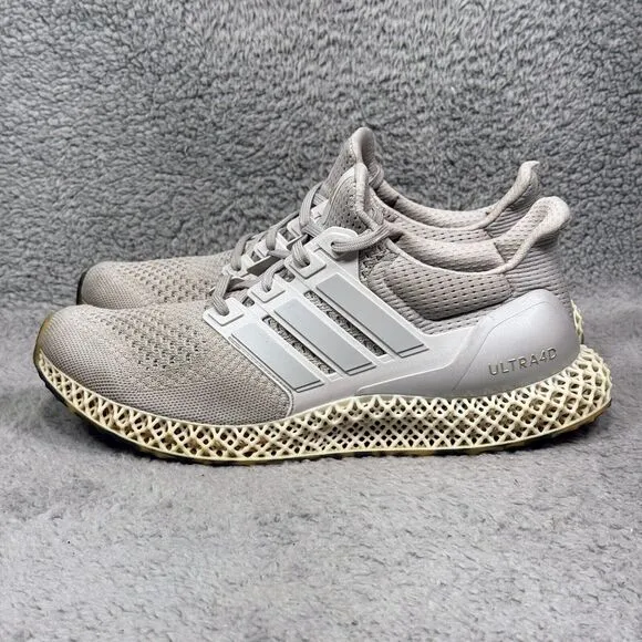 Adidas Ultra 4D Mens Size 10 Running Shoes Sneakers Gray Gold Metallic IG2260