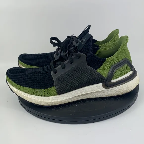 Adidas Ultraboost 19 Tech Green/Black Running Shoes G27511 Men's Size 9.5