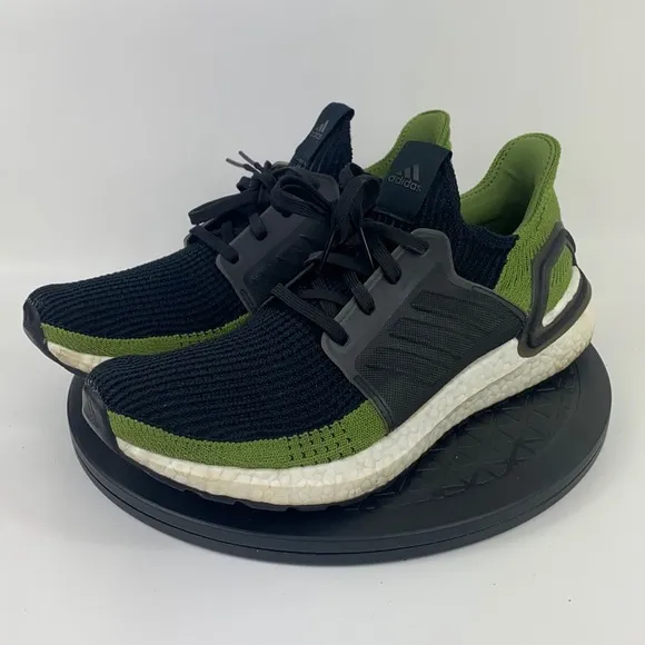 Adidas Ultraboost 19 Tech Green/Black Running Shoes G27511 Men's Size 9.5