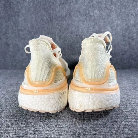 Adidas Ultraboost 19 Shoes Womens 11.5 White Orange Glow Athletic Running