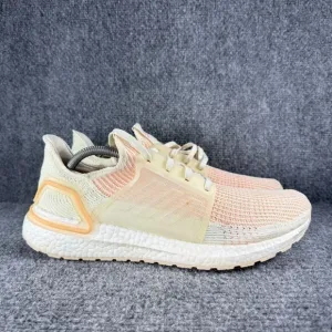 Adidas Ultraboost 19 Shoes Womens 11.5 White Orange Glow Athletic Running