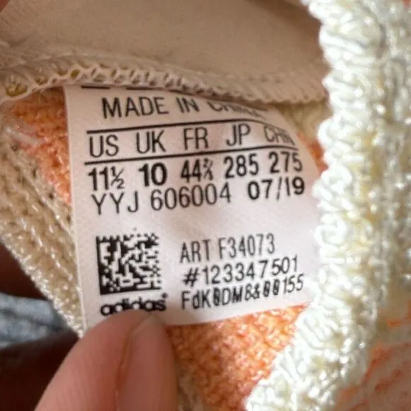 Adidas Ultraboost 19 Shoes Womens 11.5 White Orange Glow Athletic Running