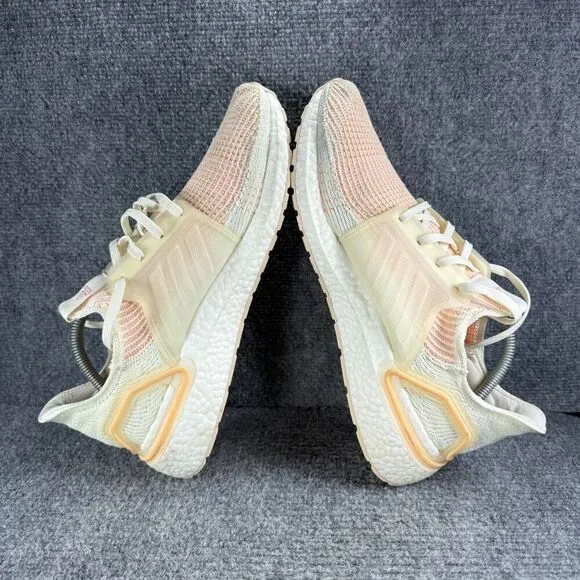 Adidas Ultraboost 19 Shoes Womens 11.5 White Orange Glow Athletic Running