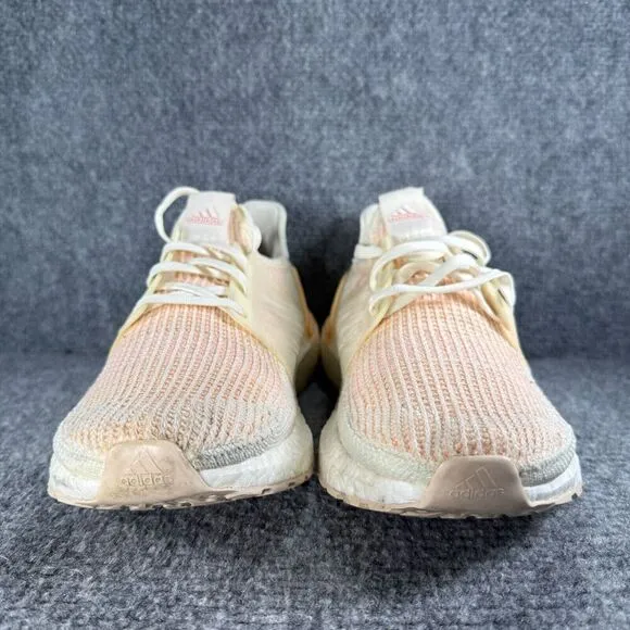 Adidas Ultraboost 19 Shoes Womens 11.5 White Orange Glow Athletic Running