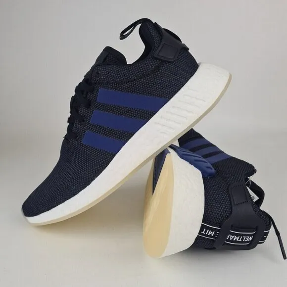 Adidas Women's NMD R2 Sports Sneakers Athletic Shoes Black Blue SZ 9.5