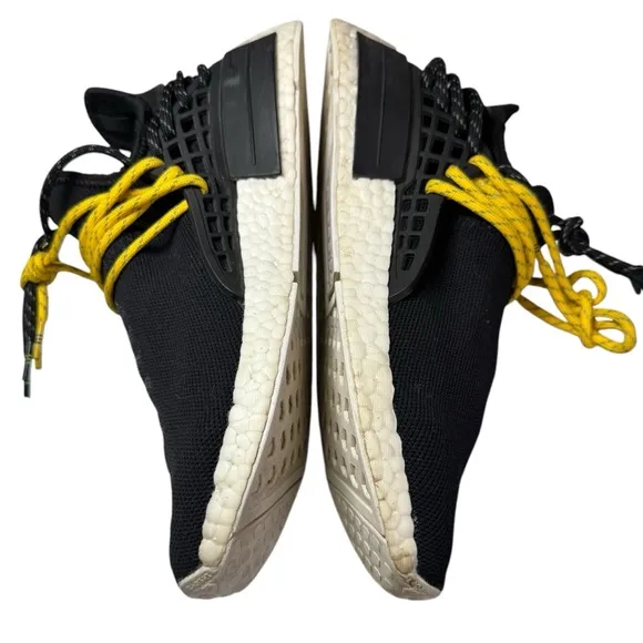 Adidas x Pharrell NMD Human Race Core Black White Yellow Mens 8.5 shoes sneakers