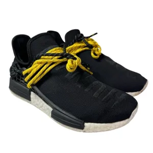 Adidas x Pharrell NMD Human Race Core Black White Yellow Mens 8.5 shoes sneakers