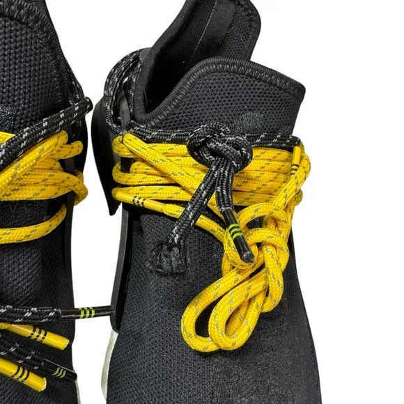 Adidas x Pharrell NMD Human Race Core Black White Yellow Mens 8.5 shoes sneakers