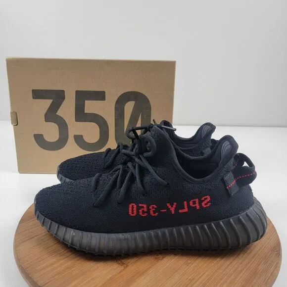 Adidas Yeezy Boost 350 V2 Bred Black Red SPLY Mens Shoes 7.5 -CP9652 Womens 9.5