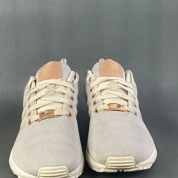 Adidas Z X Flux Torsion Cream  Metallic sneaker shoes womens size 8 (mens 6.5)