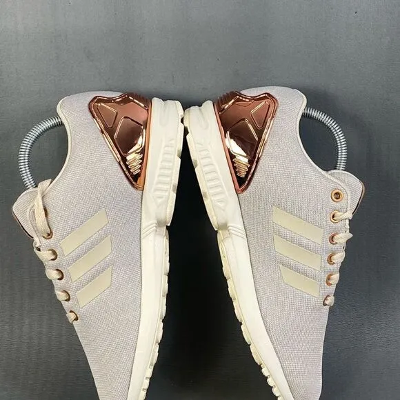 Adidas Z X Flux Torsion Cream  Metallic sneaker shoes womens size 8 (mens 6.5)