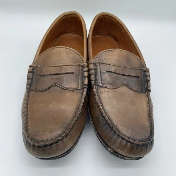AE by Allen Edmonds Men's size 9 Brown Leather Siesta Key Driving Shoes Loafers
