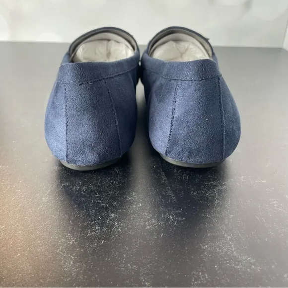 AEROSOLES Women's Day Drive Loafers Navy Faux Suede Wide Width