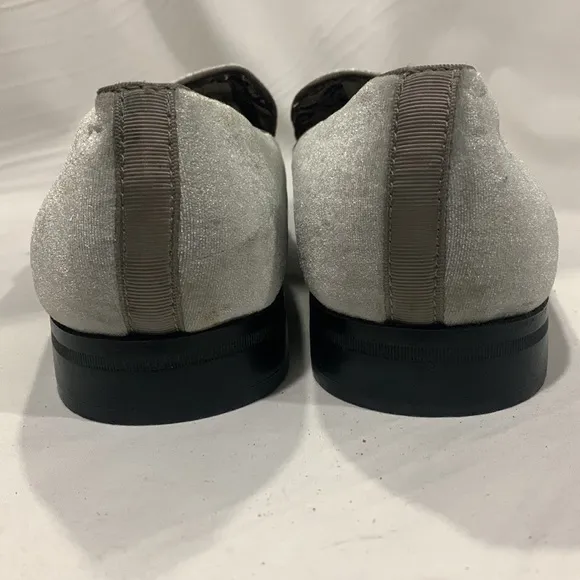 AFTER MIDNIGHT Velvet Silver Crystal Loafers
