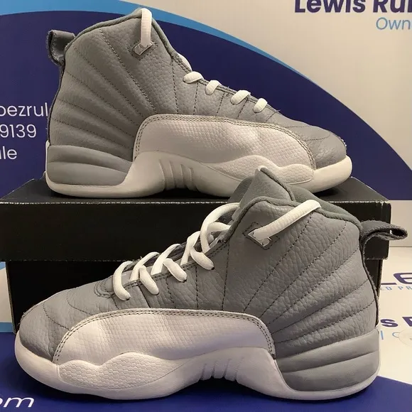 Air Jordan 12 Stealth White Cool Grey Kids 2y