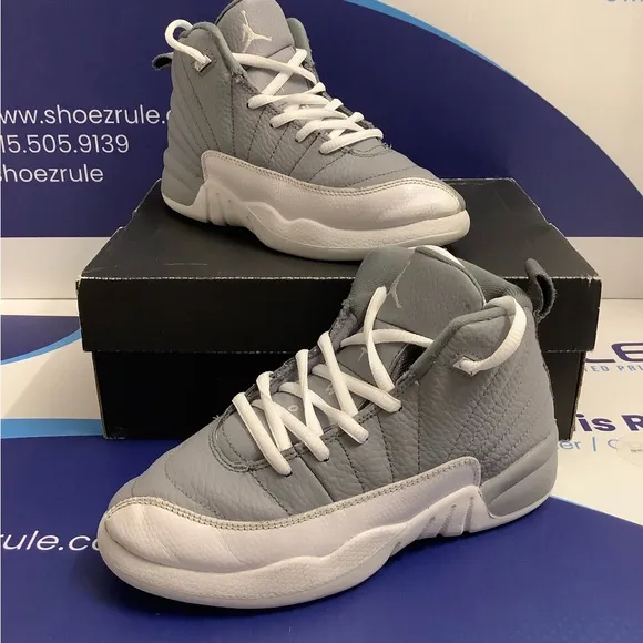 Air Jordan 12 Stealth White Cool Grey Kids 2y