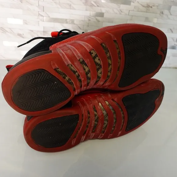 Air Jordan Shoes Retro Flu Game 2009 Mens 11.5 Black Red Leather Sneakers Sports