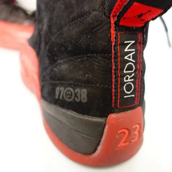 Air Jordan Shoes Retro Flu Game 2009 Mens 11.5 Black Red Leather Sneakers Sports