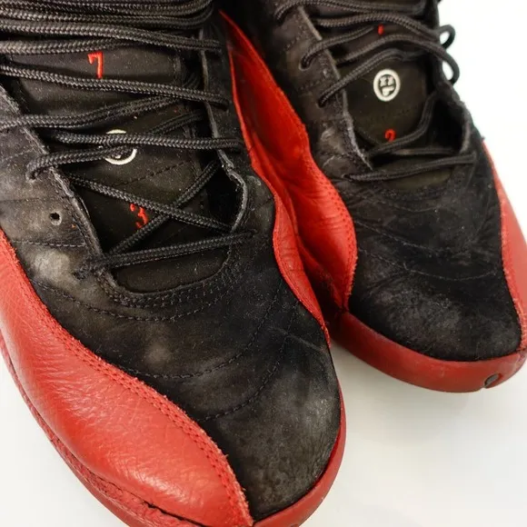 Air Jordan Shoes Retro Flu Game 2009 Mens 11.5 Black Red Leather Sneakers Sports