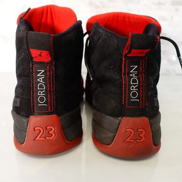 Air Jordan Shoes Retro Flu Game 2009 Mens 11.5 Black Red Leather Sneakers Sports