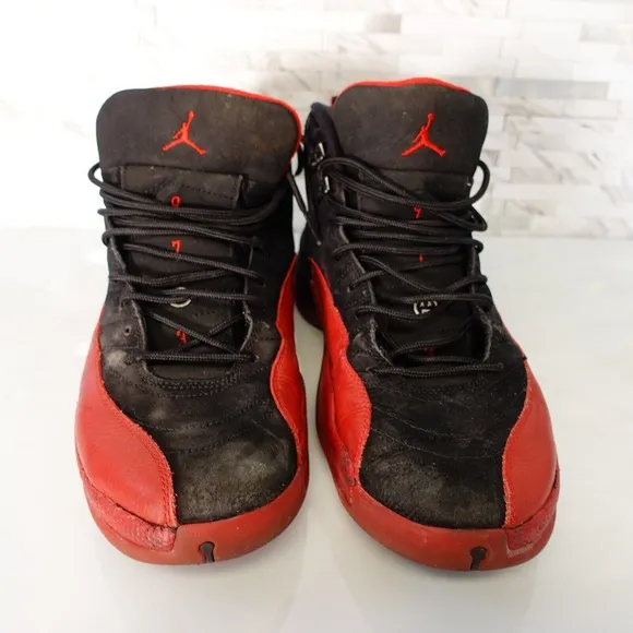 Air Jordan Shoes Retro Flu Game 2009 Mens 11.5 Black Red Leather Sneakers Sports