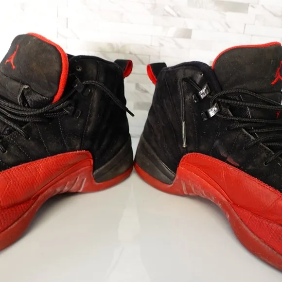 Air Jordan Shoes Retro Flu Game 2009 Mens 11.5 Black Red Leather Sneakers Sports