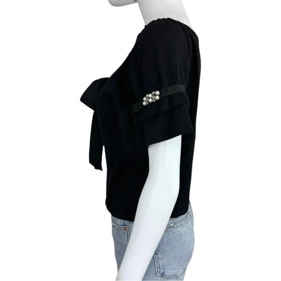ALBERTA FERRETTI Black 100% Virgin Wool Sweater Cardigan