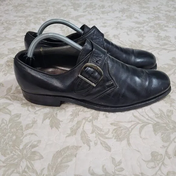 Alden Black Monk Strap Mens Calfskin Leather‎  Dress Shoes Size 9.5 A/C