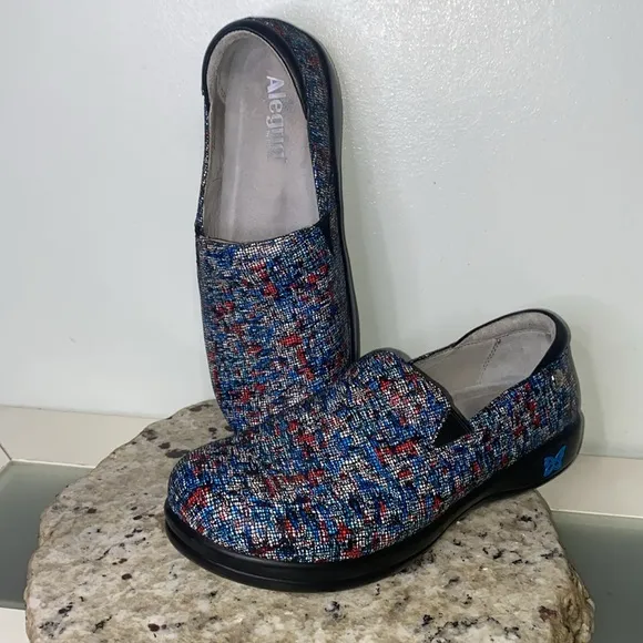 Alegria Keli Black Blue Media Comfortable Leather Professional Slip On Shoes 41