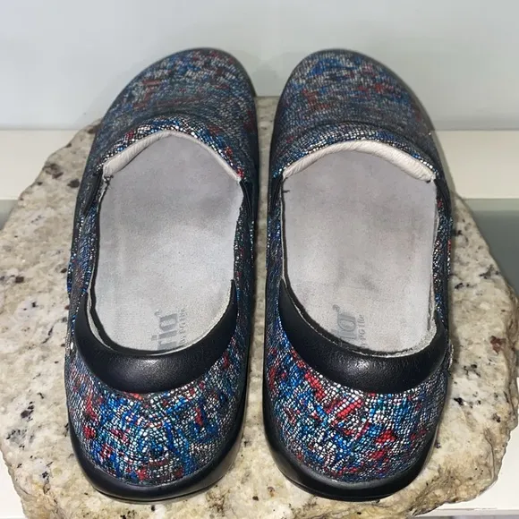 Alegria Keli Black Blue Media Comfortable Leather Professional Slip On Shoes 41