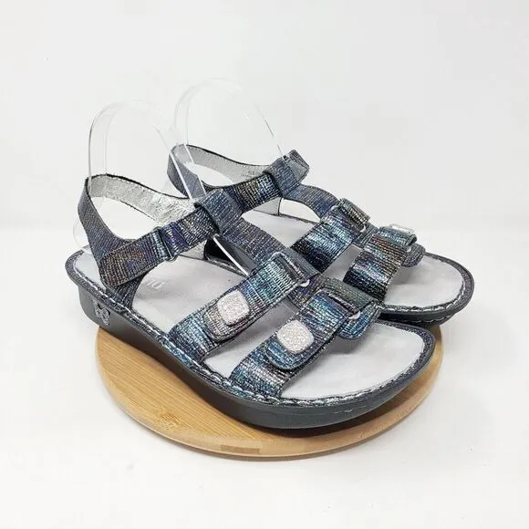 Alegria Kleo Sandals Womens 40 Glimmer Glam Colorful Strappy Heel Strap Shoes
