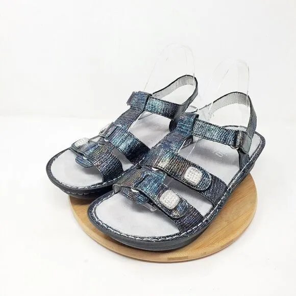 Alegria Kleo Sandals Womens 40 Glimmer Glam Colorful Strappy Heel Strap Shoes