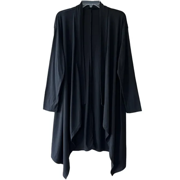 All Season Knit Cardigan Light Weight Flowy Pretty Garden Black Size Medium