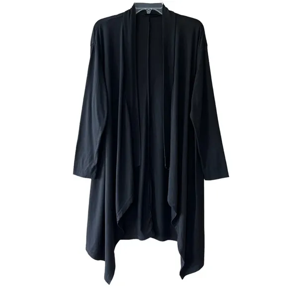 All Season Knit Cardigan Light Weight Flowy Pretty Garden Black Size Medium