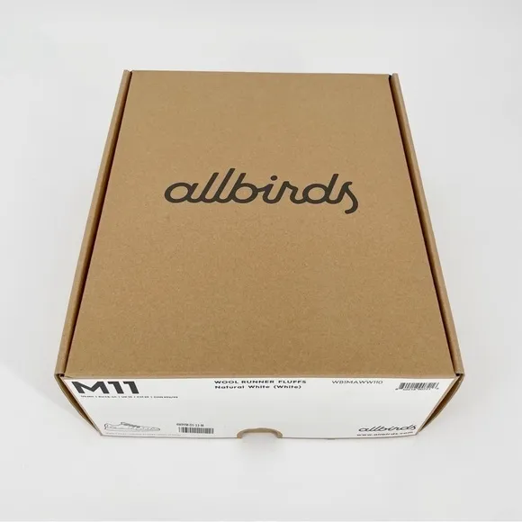 Allbirds Mens Wool Runner Fluff White Running Shoes Size 11 Natural Sneakers