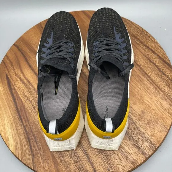 Allbirds Tree Flyer Silver Fern Shoes Mens Size 12.5 Black Yellow Blizzard