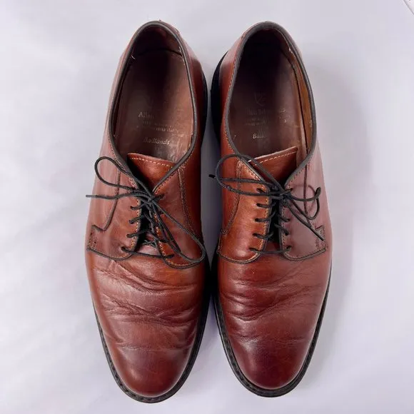 Allen Edmonds Badlands Brown Leather Lace Up Blucher Comfort Dress Shoes Sz 10 D