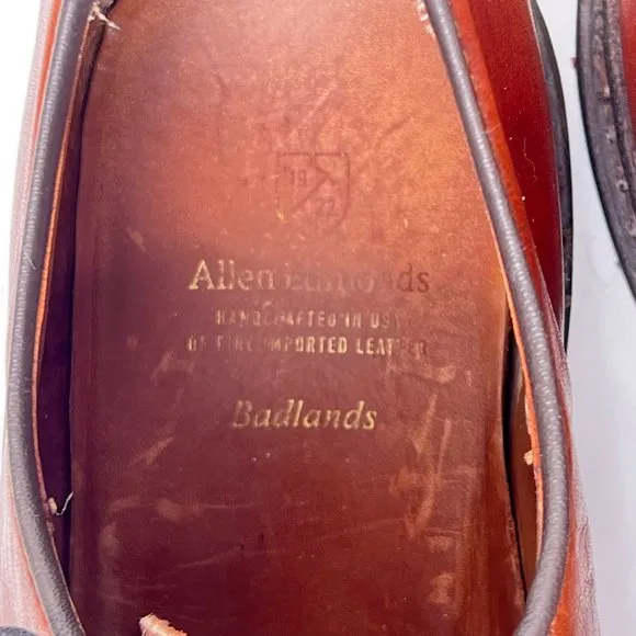 Allen Edmonds Badlands Brown Leather Lace Up Blucher Comfort Dress Shoes Sz 10 D