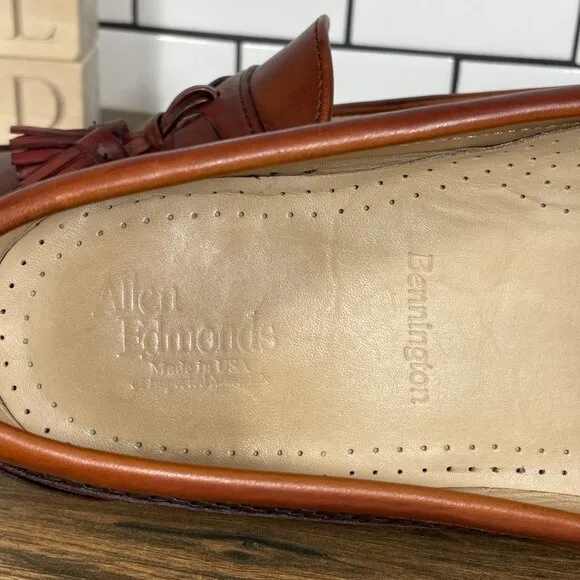 Allen Edmonds Bennington Mens Size 11 Shoes Brown Leather Tasseled Loafers