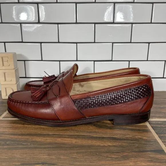 Allen Edmonds Bennington Mens Size 11 Shoes Brown Leather Tasseled Loafers