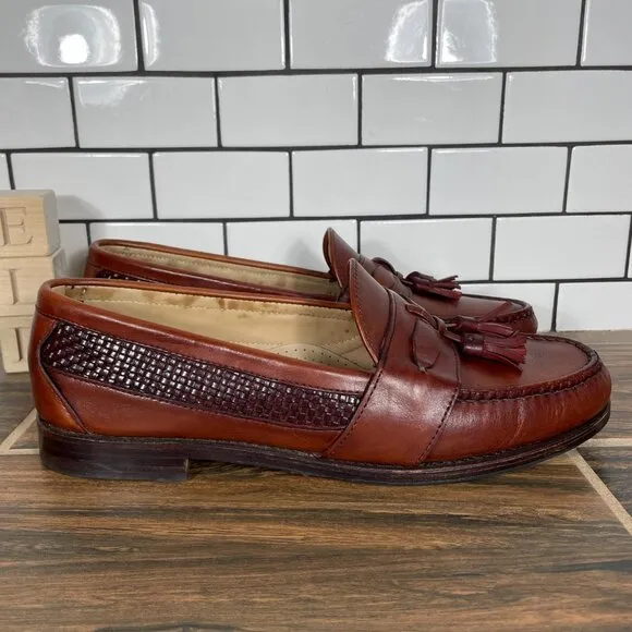 Allen Edmonds Bennington Mens Size 11 Shoes Brown Leather Tasseled Loafers